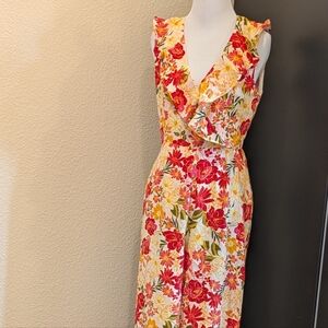 Sugarlips Floral Ruffle Wrap Jumpsuit | XS | Wide Leg | NWT